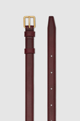 Front product shot of the Oroton Florence 20MM Belt in Brass/Currant and Premium smooth leather for Women .
