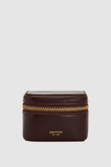 Front product shot of the Oroton Indi Travel Jewellery Case in Copper and Premium smooth leather for Women .
