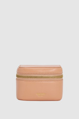 Front product shot of the Oroton Indi Travel Jewellery Case in Melon and Premium smooth leather for Women .