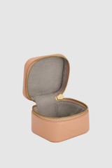 Internal product shot of the Oroton Indi Travel Jewellery Case in Melon and Premium smooth leather for Women .