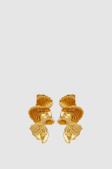 Front product shot of the Oroton Coral Large Stud in Worn Gold and Brass base for Women .