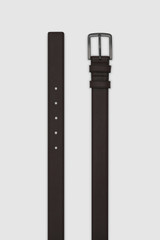 Internal product shot of the Oroton Larsen 35Mm Belt in Dark Chocolate and Premium smooth leather for Men .