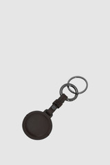 Back product shot of the Oroton Larsen Air Tag Keychain in Dark Chocolate and Premium smooth leather for Men .