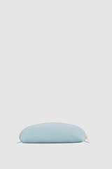 Back product shot of the Oroton Eve Pencil Case in Sky Blue and Premium pebble leather for Women .