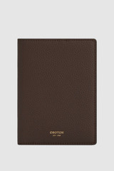 Front product shot of the Oroton Jessie Passport & Luggage Tag Gift Set in Coffee Bean and Premium pebble leather for Women .