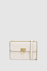 Front product shot of the Oroton Yvette Small Clutch Bag in Cream and Premium textured leather for Women .