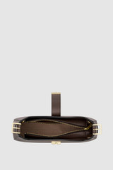 Internal product shot of the Oroton Yvonne Large Baguette in Coffee Bean and Premium pebble leather for Women .
