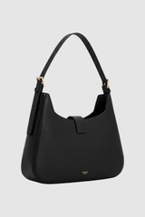 Back product shot of the Oroton Yvonne Large Baguette in Black and Premium pebble leather for Women .