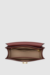 Internal product shot of the Oroton Yvette Medium Clutch Bag in Russet and Premium textured leather for Women .