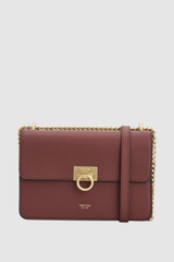 Front product shot of the Oroton Yvette Medium Clutch Bag in Russet and Premium textured leather for Women .