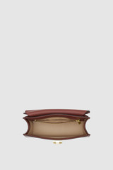 Internal product shot of the Oroton Yvette Small Clutch Bag in Russet and Premium textured leather for Women .