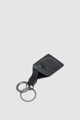 Internal product shot of the Oroton Jude Airtag Keyring in Black and Premium pebble leather for Men .