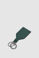 Back product shot of the Oroton Jude Airtag Keyring in Hunter Green and Premium pebble leather for Men .