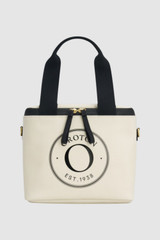 Front product shot of the Oroton Kaia Zip Top Lunch Bag in Natural and Canvas material for Women .