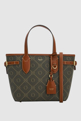 Front product shot of the Oroton Harvey Signature Small Top Handle Tote in Signature/Cognac and PVC material for Women .