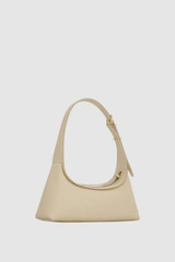Back product shot of the Oroton Cinder Mini Baguette in Honey Peach and Crackle leather exterior for Women .
