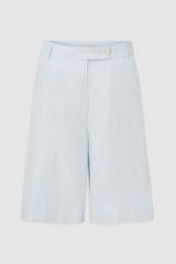 Front product shot of the Oroton Tab Detail Culotte in Ice Blue and 100% heavy weight linen fabric for Women .