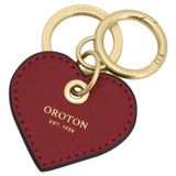 Front product shot of the Oroton Harvey Small Heart Keyring in Berry and Premium smooth leather for Women .