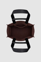 Internal product shot of the Oroton Everyday Tote in Chocolate and Crafted from 99.9% recycled polyester material for Women .