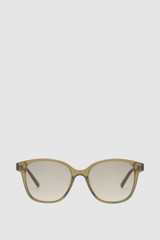 Front product shot of the Oroton Dylan Sunglasses in Fern Khaki and Premium acetate material for Women .