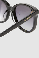 Front product shot of the Oroton Reid Sunglasses in Black and Premium acetate material for Women .