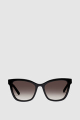 Front product shot of the Oroton Frankie Sunglasses in Black and Premium acetate material for Women .
