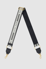 Front product shot of the Oroton Heather Long Light Gold Webbing Strap in Black/Natural and 100% polyester material for Women .