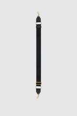 Front product shot of the Oroton Heather Long Light Gold Webbing Strap in Black/Black and 100% polyester material for Women .