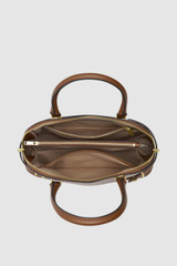 Internal product shot of the Oroton Grace Grip Top in Cinnamon and Premium Saffiano leather body for Women .