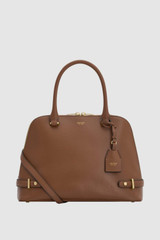 Front product shot of the Oroton Grace Grip Top in Cinnamon and Premium Saffiano leather body for Women .