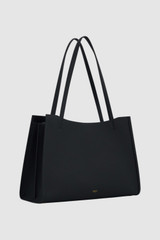 Back product shot of the Oroton Mille Work Tote in Black and Premium pebble leather for Women .