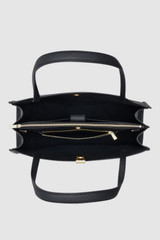Internal product shot of the Oroton Mille Work Tote in Black and Premium pebble leather for Women .