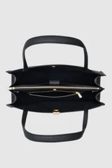 Internal product shot of the Oroton Mille Work Tote in Black and Premium pebble leather for Women .