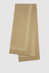 Front product shot of the Oroton Hannah Light Weight 2 Tone Scarf in Mushroom and 100% Micromodal material for Women .
