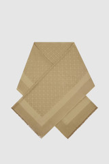 Front product shot of the Oroton Hannah Light Weight 2 Tone Scarf in Mushroom and 100% Micromodal material for Women .