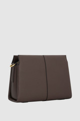 Back product shot of the Oroton Dorit Small Day Bag in Coffee Bean and Premium pebble leather for Women .