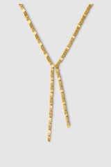 Detail product shot of the Oroton Chloe Necklace in Worn Gold and 14k yellow gold-plated brass with Oroton’s signature soft-burnished finish for Women .