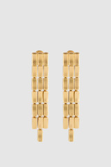 Front product shot of the Oroton Chloe Earrings in Worn Gold and 14k yellow gold-plated brass with Oroton’s signature soft-burnished finish for Women .