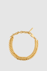 Front product shot of the Oroton Wheat Bracelet in Worn Gold and 14k yellow gold-plated brass with Oroton’s signature soft-burnished finish for Women .