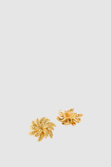 Detail product shot of the Oroton Wheat Statement Studs in Worn Gold and Brass for Women .