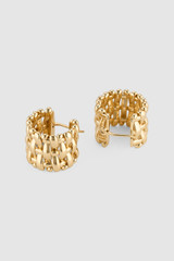 Detail product shot of the Oroton Wicker Hoops in Gold and 14k yellow gold-plated brass for Women .
