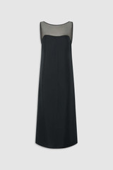 Front product shot of the Oroton Sheath Dress in Black and Body: 100% silk; Yoke: 100% silk for Women .