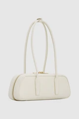 Back product shot of the Oroton Louisa Shoulder Bag in Clotted Cream and Premium smooth leather for Women .