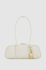 Front product shot of the Oroton Louisa Shoulder Bag in Clotted Cream and Premium smooth leather for Women .