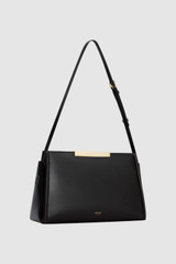 Back product shot of the Oroton Miriam Crackle Day Bag in Dark Chocolate and Premium smooth leather for Women .
