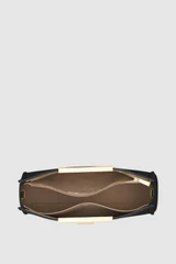 Internal product shot of the Oroton Miriam Crackle Day Bag in Dark Chocolate and Premium smooth leather for Women .