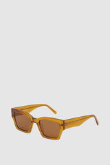 Front product shot of the Oroton Stevie Sunglasses in Caramel and Acetate material for Women .