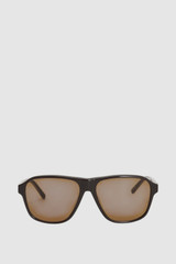 Front product shot of the Oroton Rogue Sunglasses in Chocolate and Made from Acetate material for Women .