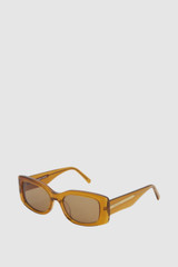 Front product shot of the Oroton Valentine Sunglasses in Caramel and Made from Acetate material for Women .