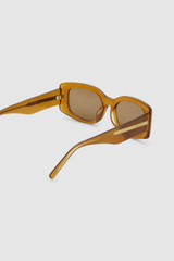 Detail product shot of the Oroton Valentine Sunglasses in Caramel and Made from Acetate material for Women .